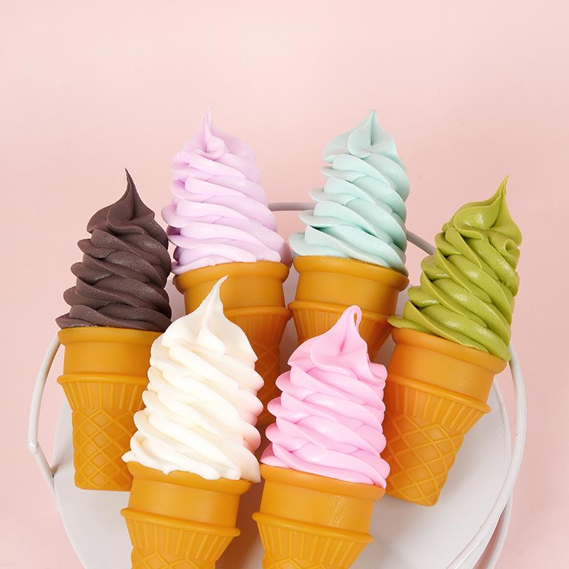 Simulated Crispy Cone Ice Cream Display Model for Shop Decorations