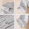 Men's Summer Striped Short-Sleeve Shirt with Bubble Texture - Trendy and Comfortable, Five-Point Sleeves 944