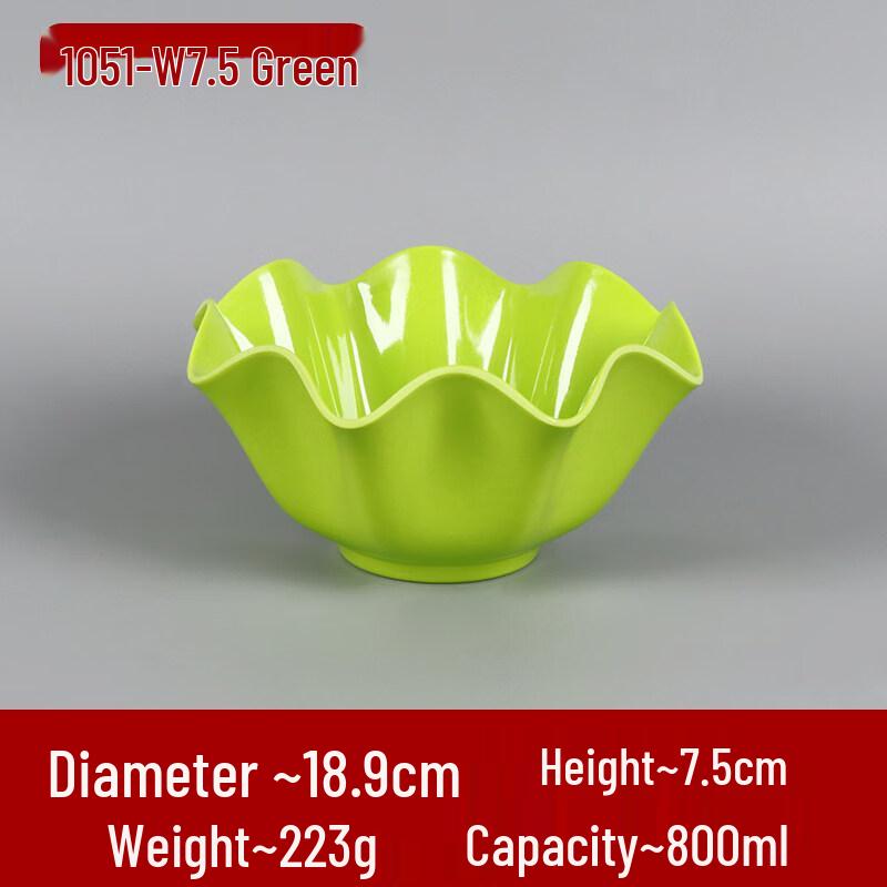 Jingbaodi Melamine Lace-Edge Small Hot Pot Bowls, Green (10-Pack)