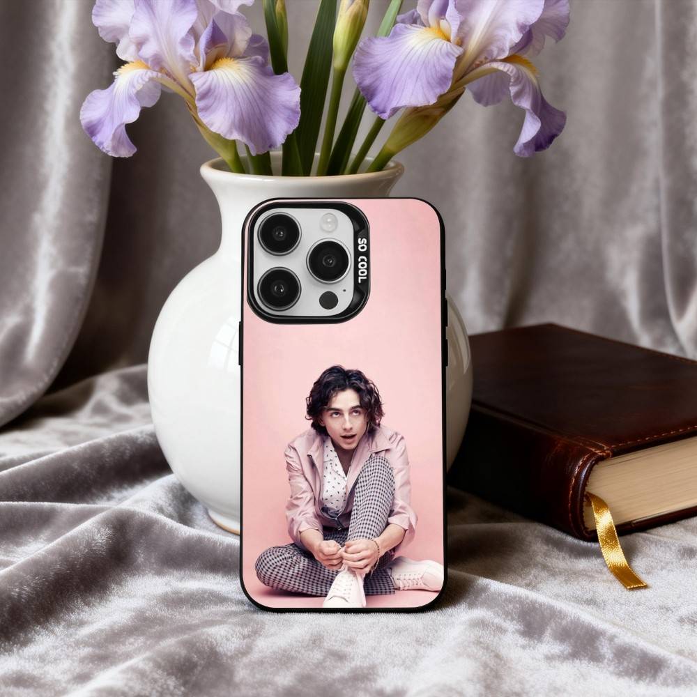 T-Timothee C-ChalametS Phone Case For iPhone17,16,15,14,13,12,11 Plus,Pro Max Black Candy silver phone case