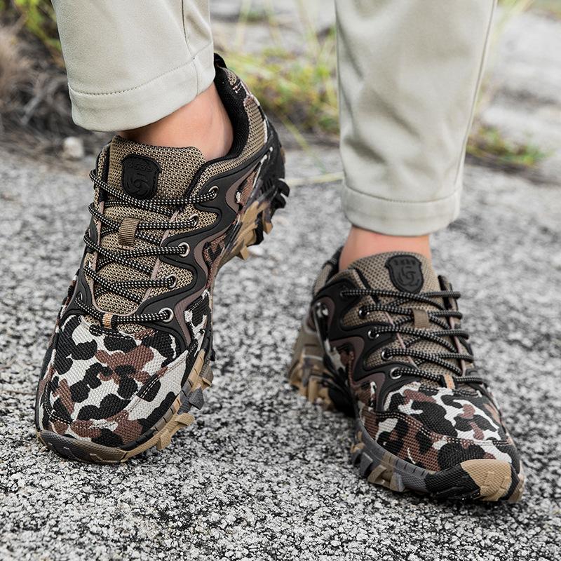 Outdoor New Sports Shoes Camouflage Non-slip and Wear-resistant Large Size Trendy Shoes Camouflage Shoes Military Fans Men's Outdoor Mountaineering