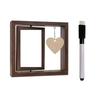 Rotating 4x6'' Photo Frame with Heart Shape Pendant Double Sided Picture Holder for Couple Wedding Engagement Gift