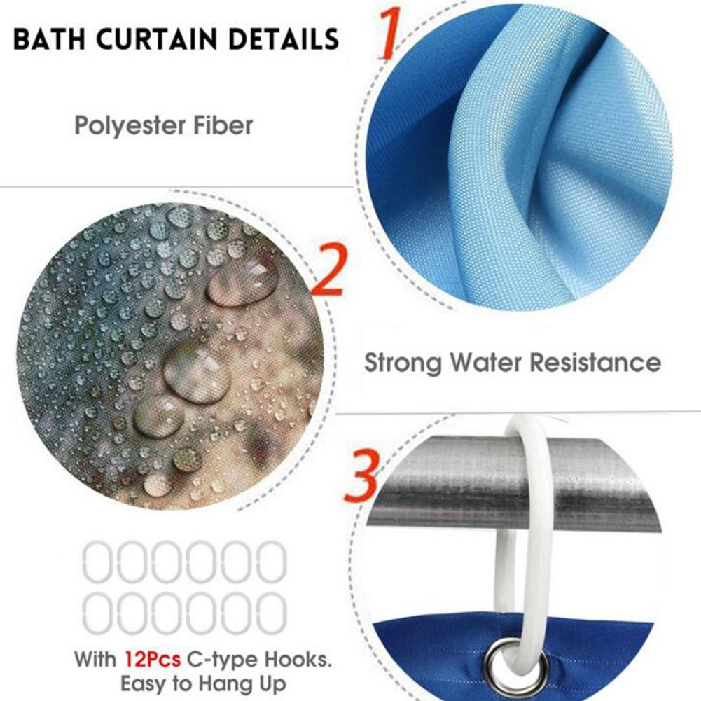 Merry Christmas Bell Printing Shower  Curtain 180*180cm Bathroom Curtain