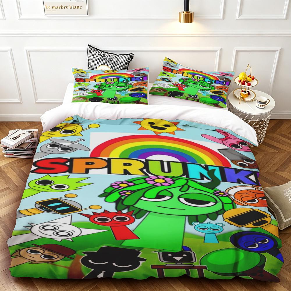 Cartoon Sprunki Duvet Cover Set Sprunki Bedding Set Comforter Cover Skin-friendly and Breathable Bedroom Single/twin