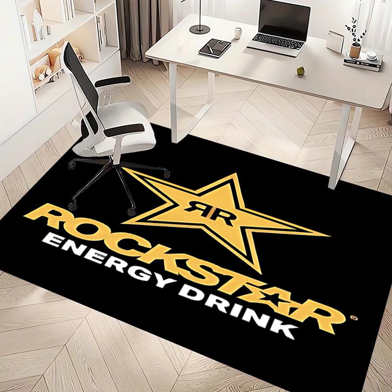 1pc Rockstar Energy Print Area Rug - Soft, Washable Non-Slip Indoor Mat, Living Room, Home Office Decorative Rug,Office Decorative