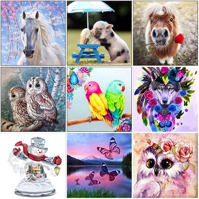 5D Owl Diamond Painting Cross Ctitch Kit Horse Diamond Mosaic Embroidery Landscape Animals Full Round Drill New Year Gift