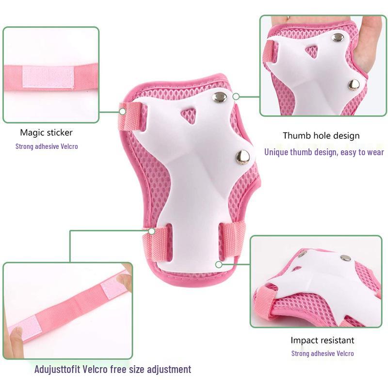 Skyddsset för barnsport: Balanscykel, Skidåkning, Skridskoåkningsutrustning med Knäskydd och Handledsskydd, Tjurhuvudstil