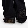 American Retro Paris Buckle Raw Denim Jeans Unisex Straight Wide Leg Slim Fit Streetwear
