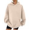 Women's Hooded Long Sleeve Sweatshirt Loose Fit Streetwear Solid Color Pullover Hoodie