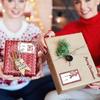 1 Roll Christmas Gift Tags Stickers Gift Labels Traditional Design Self Adhesive Stickers Present Tags