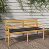 VidaXL Batavia Bench with Anthracite Cushion 150 Cm Solid Teak Wood 3100841
