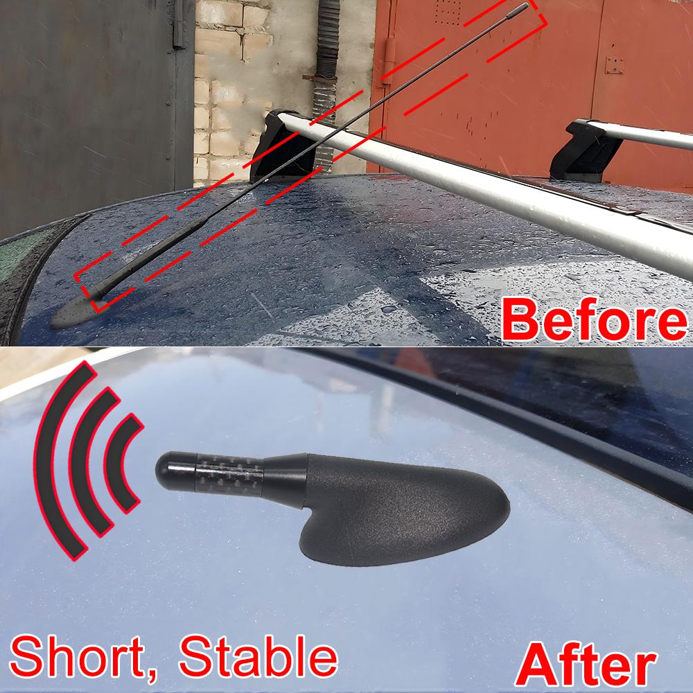 3.6cm/1.42in Kohlefaser AM/FM Antenne Antennenmast Dachmontage Kurz Dichtung Sockel Dichtung Für Transit Mondeo Focus 2 Fiesta Mk5 Kuga 2000 2001 2003 2005