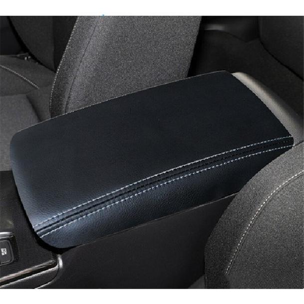 Black Leather with White Line Car Central Armrest Box Cover For Civic 11th 21 22