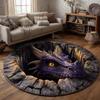Sleeping Dragon Round Area Rug Fantasy Book Dragon 3D Illusion Non Slip Circle Carpet for Living Room Bedroom Decor