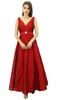 Bimba Women's Elegant Long Flared Wedding Bridesmaid Dress V-Neck Prom Maxi