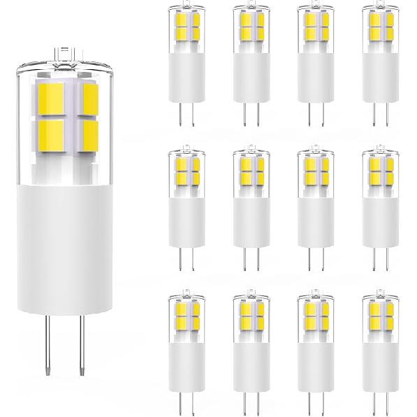 G4 LED Bulb 12V 3W Warm White - 6-Pack, Low Voltage Landscape Light Bulbs, JC Bi-Pin Base, Energy-Efficient 20W to 30W Halogen Replacement