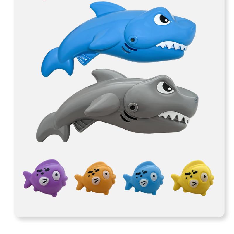 5Pcs Big Shark Eats Small Fish Water Play Toy Interactive Bath Fun Feeding Toys Bath Water Play Set Ideal Gift For Children