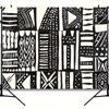 2D Black White Tribal Geometric Tapestry for Boho Room Decor