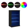 LED Sideboard Black Oak Effect 60.5 X 37 X 100 Cm