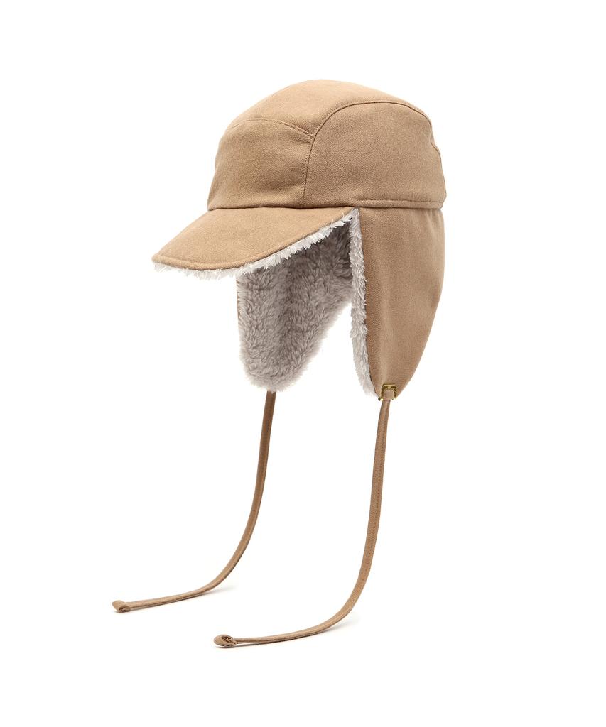 Eondeokeonteulolseutyudio Winter Reversible Fur Hat Trapper Hat / Reverse Fur / Flannel Beige