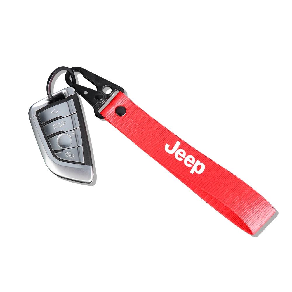 Per Chiave Auto Jeep Striscia Portachiavi in Nylon Distintivo Portachiavi Anello Portachiavi Per JEEP GrandCherokee Renegade Wrangler Compass Patriot A