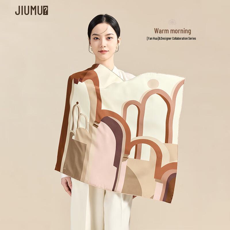 JIUMU Mulberry Silk Square Scarf