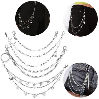 Γυναικεία Ανδρικά Παντελόνια Παντελόνια Αλυσίδες Punk Μεταλλικές Αλυσίδες Ζώνης Πορτοφολιού Αξεσουάρ Μόδας Προσωπικότητας πολλαπλών στρώσεων