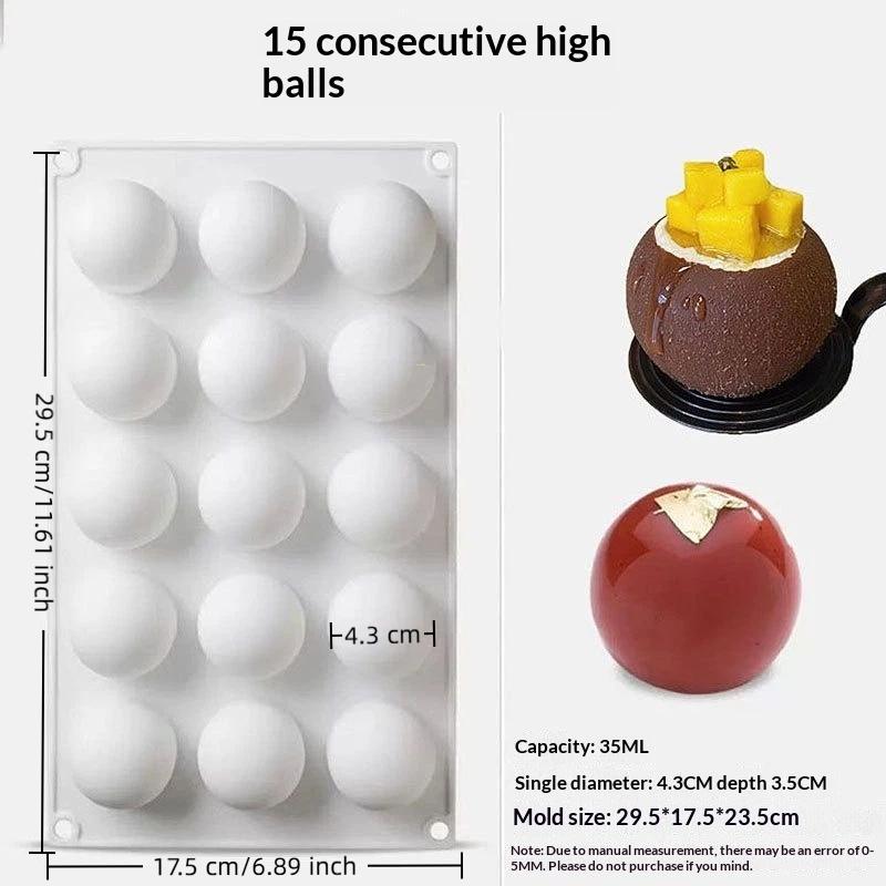 Multiple Round Ball Shape Silicone Molds Cake Decorating Tools, Chocolate Mold, Ice Cube Mold, Making Jelly Mousse Dessert Mold