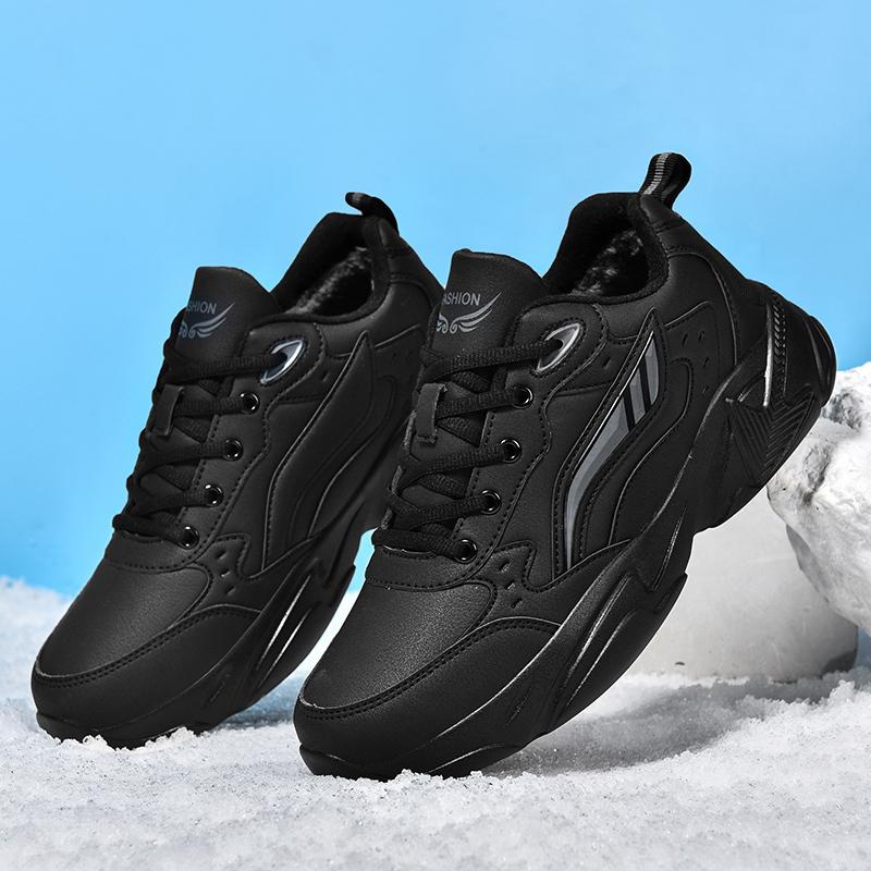 PU Leather Sneakers Men Casual Shoes Sports Boys Pure Black Plus Big Size 47 48 49 Tenis Masculino Zapatillas Deportivas Hombre