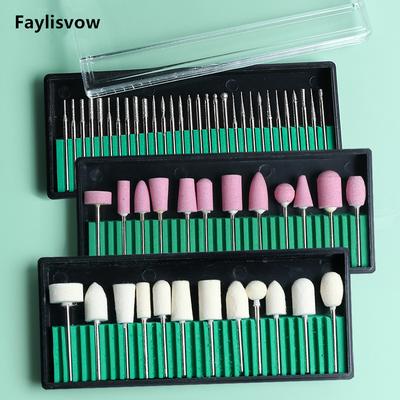 Professional Milling Cutter Ceramic Diamond Nail Drill Bits Set Rotary Burr Electric Nail Files