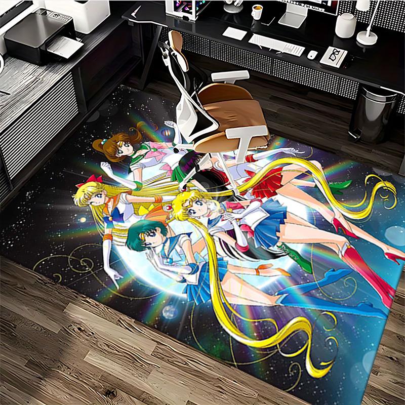 1pc Sailor Moon Anime Chair Mat - Office Desk Pad with Sailor Scout Design, Non-Slip Carpet for Home Decor, Suitable for All Seasons, Perfect Gift Ide