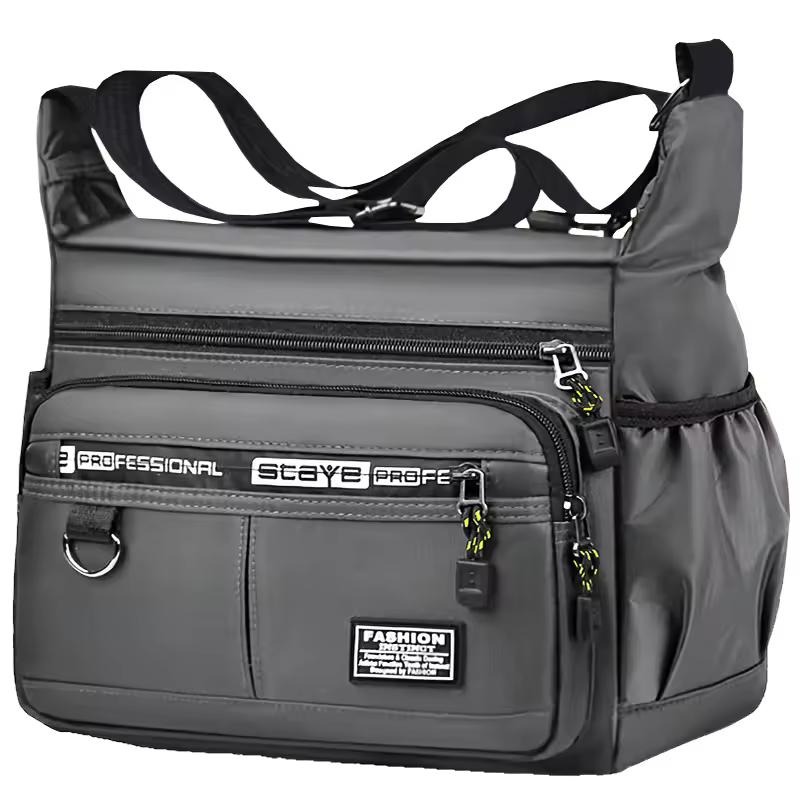 Borsa a tracolla da uomo con tasche multistrato Tracolla regolabile Borsa singola a spalla da lavoro