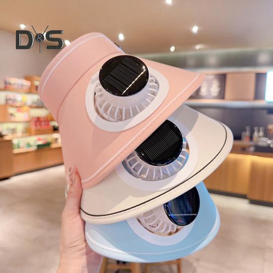 Sun Hat with Fan for Men And Women Outdoor Visor Hat with Solar/USB Powered Fan UV Protection Wide Brim Cooling Hat for Camping Fishing