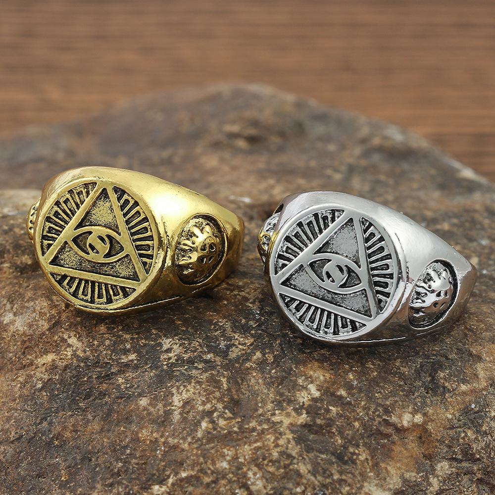 European and American New Hand Jewelry Ring Devil's Eye Triangle Ring Jewelry
