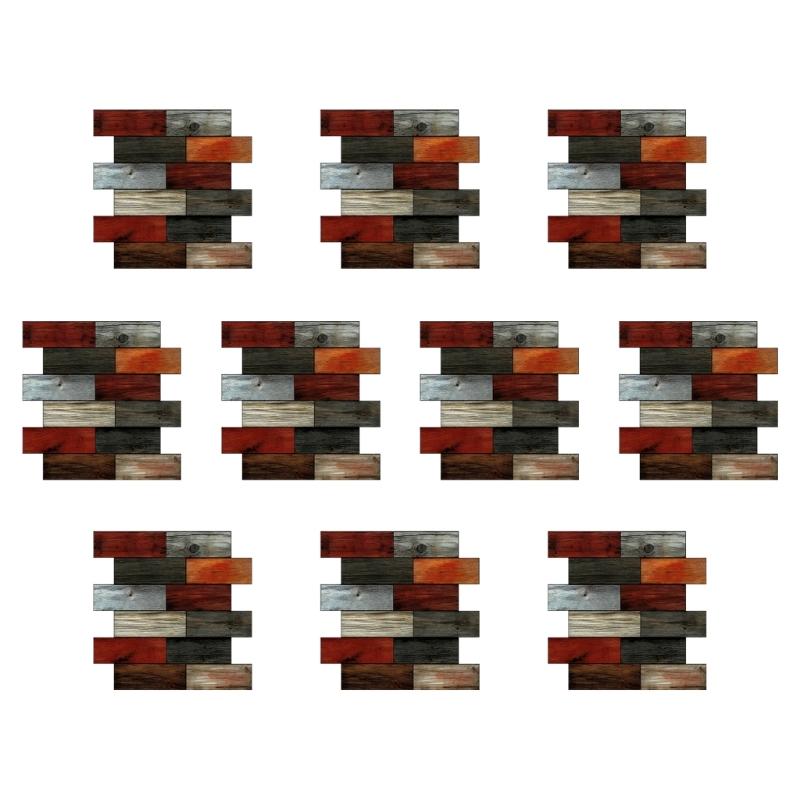 10pack Auto Adhesive 3D Brick Texture Wallpaper Waterproof PVC Decals For Backsplash And Feature Walls