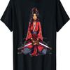 Samurai Girl Vintage Retro Sakura Cherry Blossom T-Shirt(412)