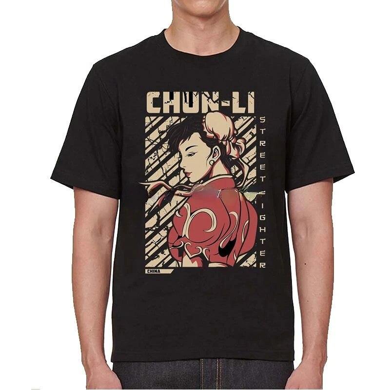 Street Fighter Chun Li Print T-Shirt Fashion Street Style Unisex Women Funny Tshirt Short Sleeve Summer Tops Harajuku Streetwear