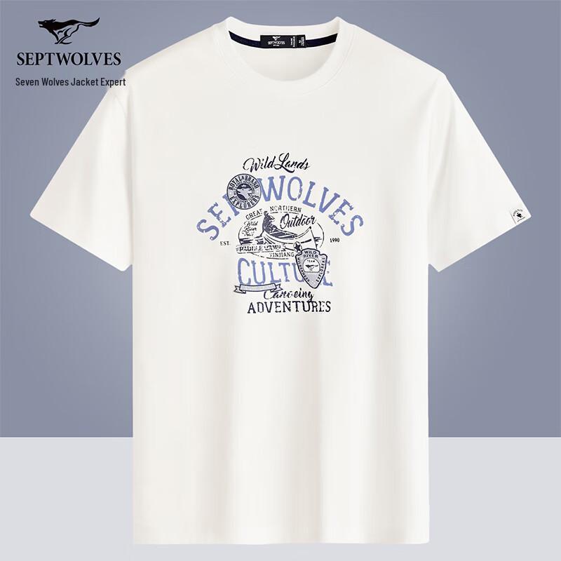 Septwolves Men s Pure Cotton Short Sleeve T-Shirt 180/96A