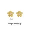 Vietnamese Zircon Star Flower Stud Earrings - Light Luxury Style with Long-lasting Color Retention