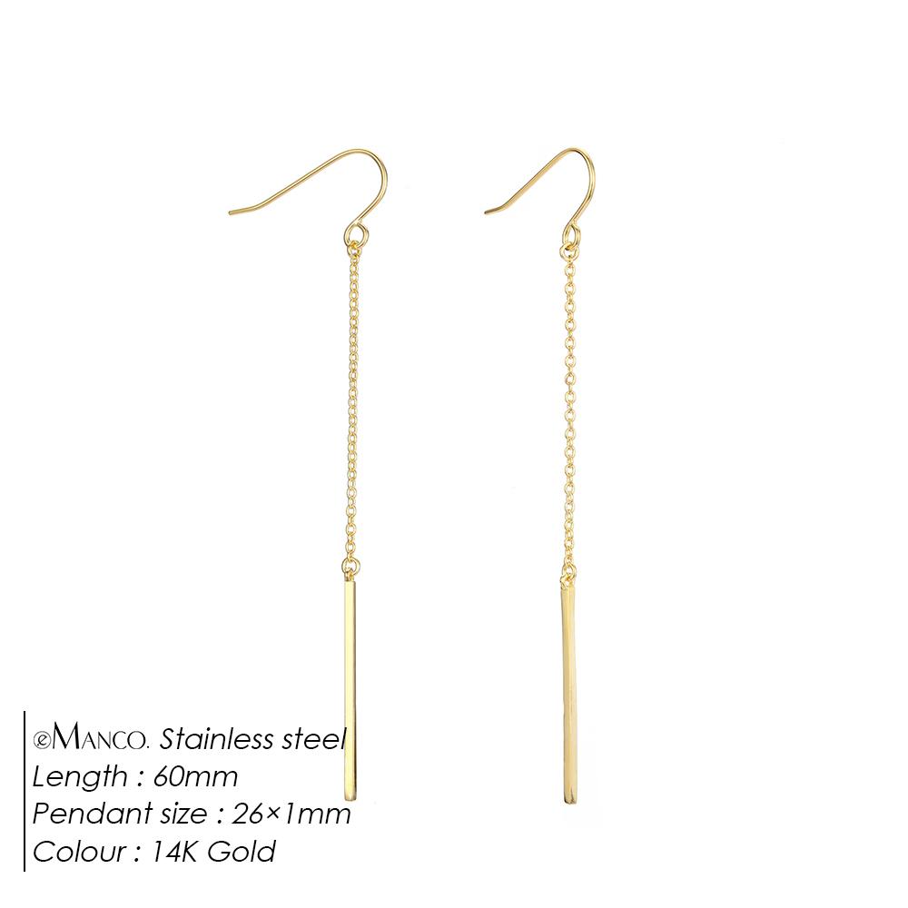 EMANCO Trendy Long Earrings for Women Korean Drop Dangle Earrings Minimalist Fish Hoop Earrings Fashion Jewelry