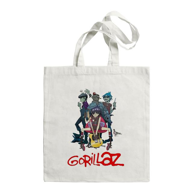 Bolso de compras para mujer, banda musical de Street Fighter, diseño de Gorillaz, bolso de hombro Canva, bolso de gran capacidad para la universidad, bolso Harajuku 29*32cm