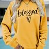 Women's Crew Neck Long Sleeve Loose Fit Sweatshirt Letter Print Casual Oversized Top