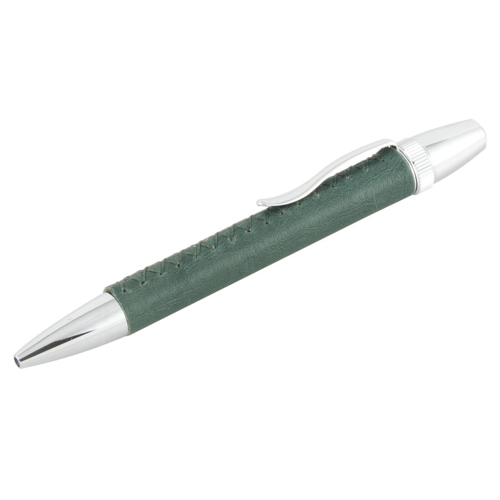 Penmode Leather Ballpoint Pen Long Premium Cowhide Forest Green Length 135mm