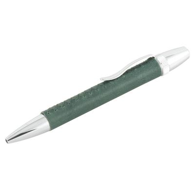 Penmode Leather Ballpoint Premium Cowhide Forest 135mm Length Pen, Long, Leather, Green,