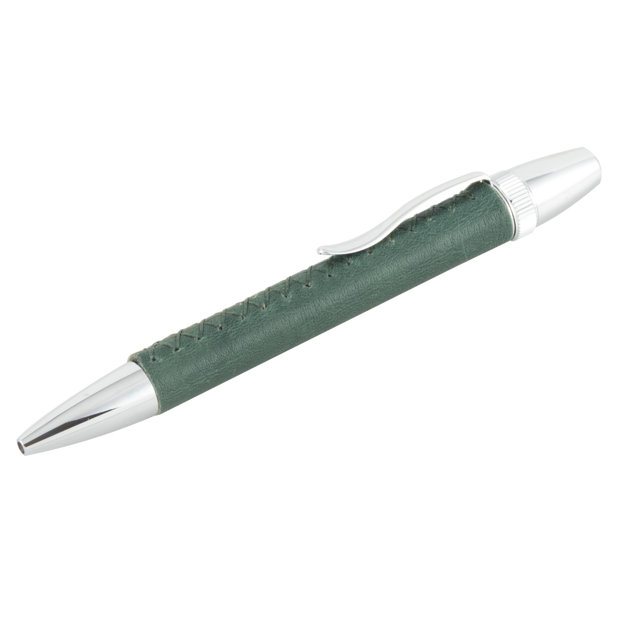 

Penmode Leather Ballpoint Pen Long Premium Cowhide Forest Green Length 135mm зелёный