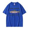 Fisch herum und finde Forellen Grafik T-Shirt Unisex Damen Mode Gothic Street T-Shirt Lässig Rundhals Kurzarm Heißer Verkauf T-Shirt