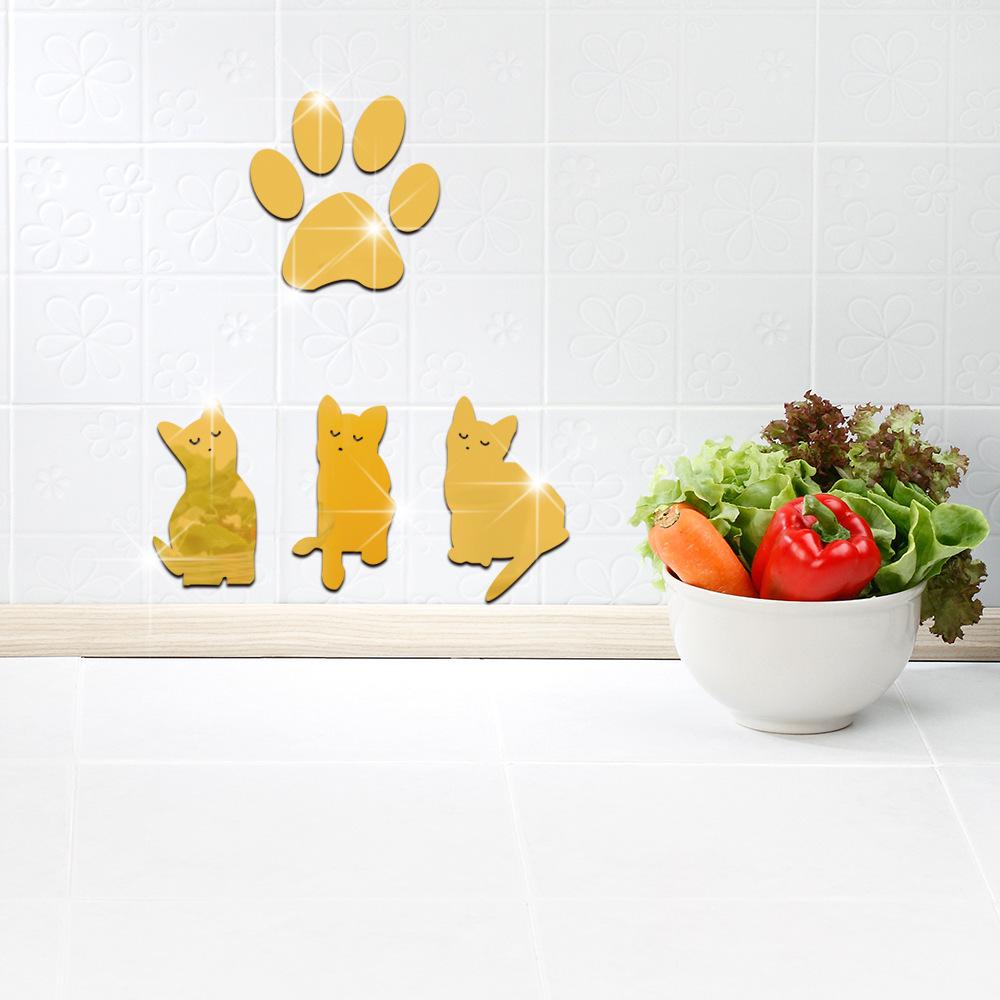 

JM025-031 Три котенка 3D глянцевые зеркальные наклейки