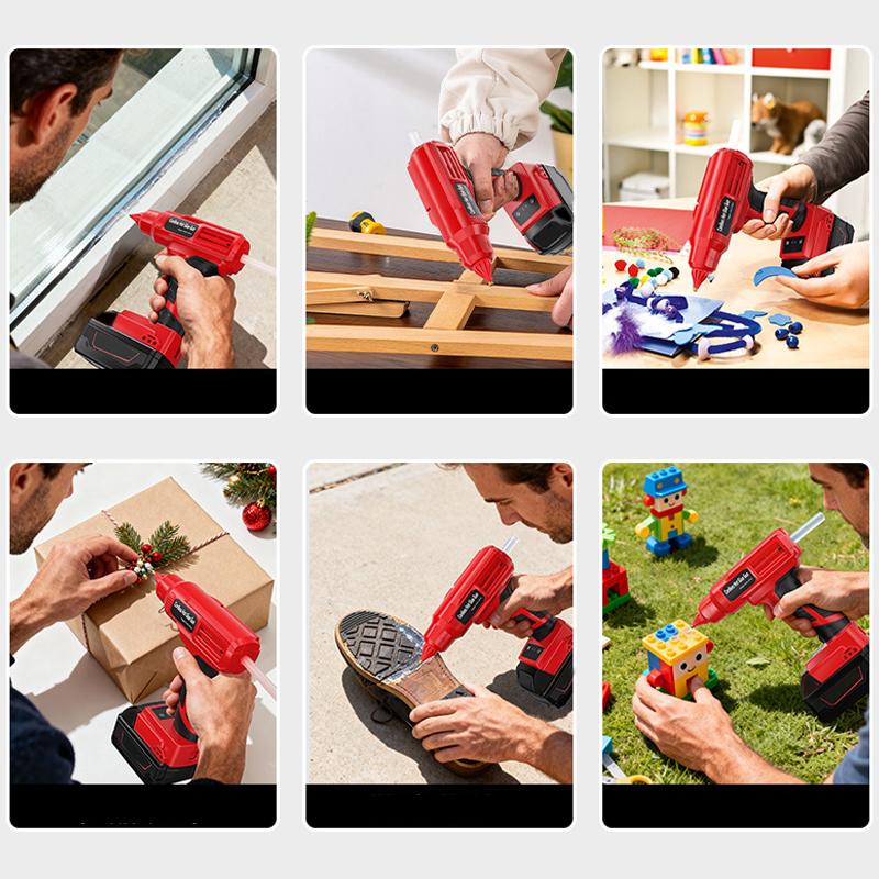 100W Hot Melt Glue Gun With LED Light For Dewalt For Makita/Milwaukee/Bosch/Ryobi 18V Li-ion Battery For Manual Work Repair
