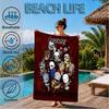 Custom Name Halloween Horror Movie  Beach Towel Microfiber Beach Towel, Lightweight and Quick-Dry, for Summer Travel, Swimming Pool Gift