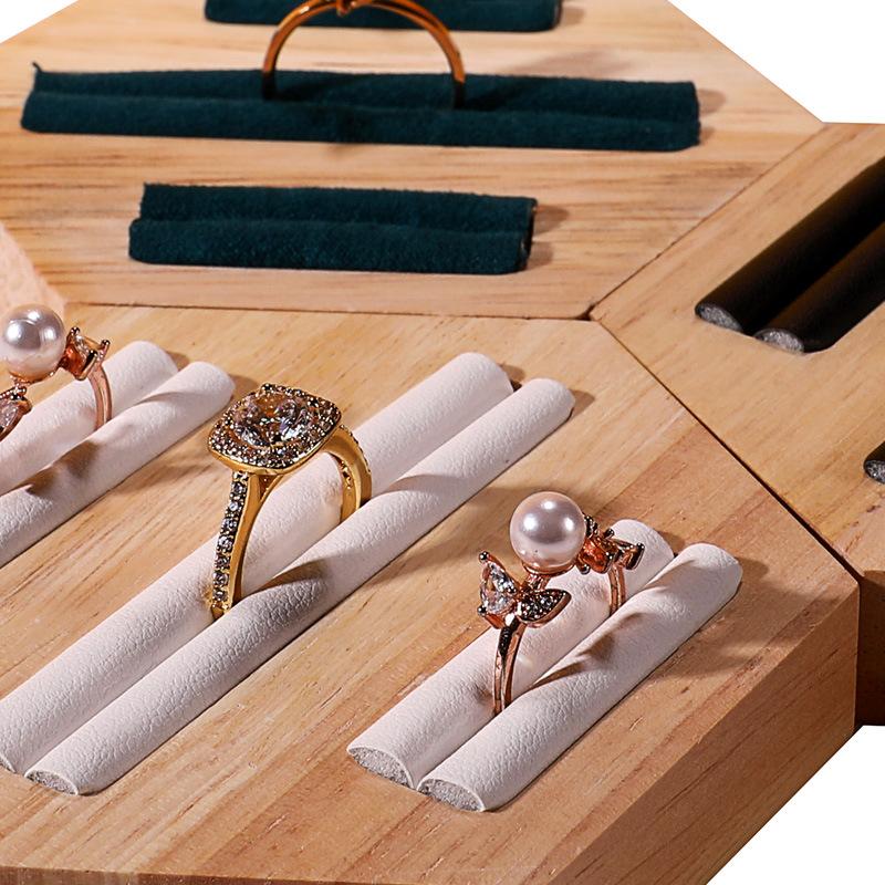 Ring Jewelry Display Tray Solid Wood Pair Ring Earing Card Jewelry Rack Counter Jewelry Display Props Jewelry Boxes and Packing